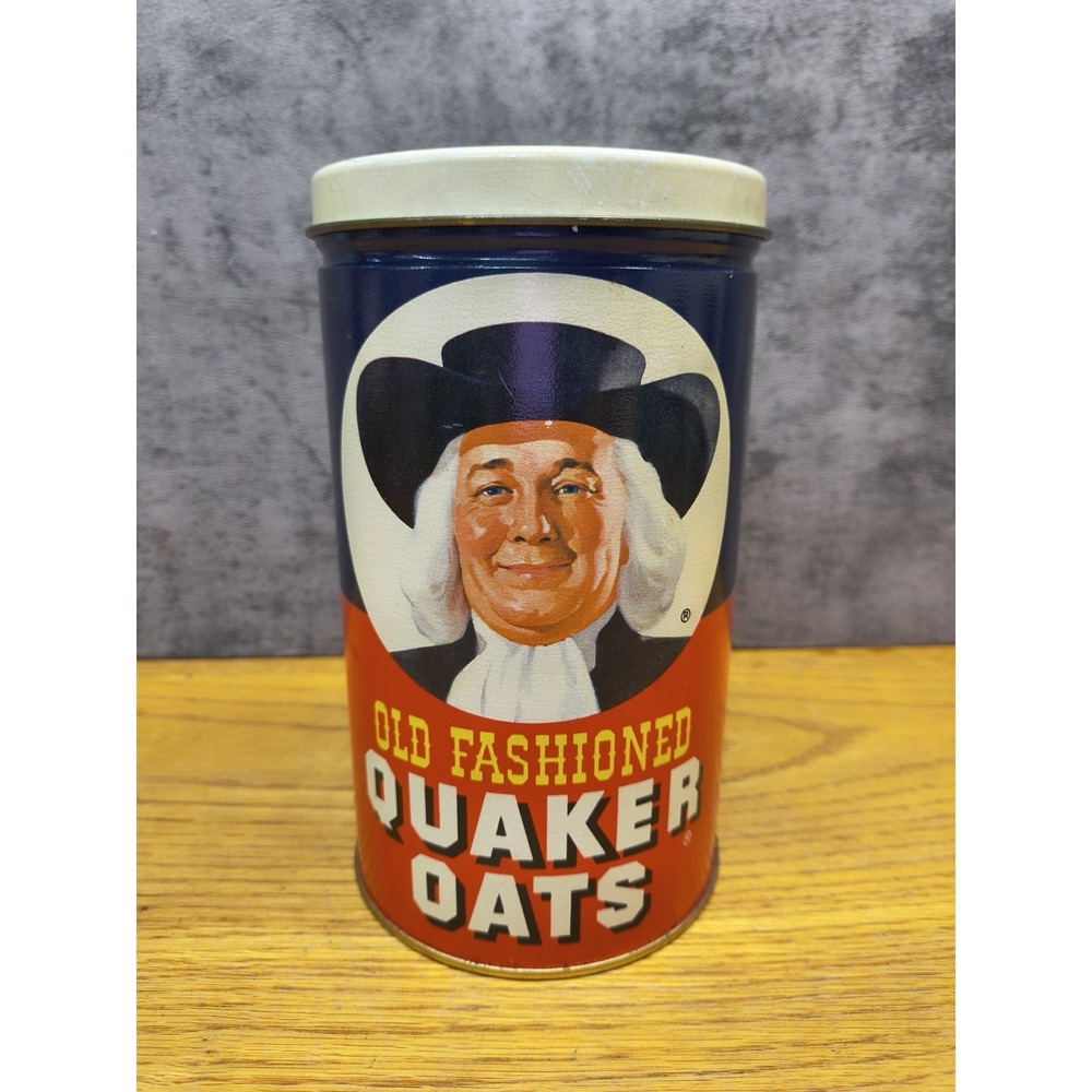 Vintage 1982 Old Fashioned Quaker Oats‎ Tin Can Collector's Limited Edition